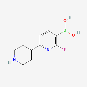 Chemical structure of (2-fluoro-6-(piperidin-4-yl)pyridin-3-yl)boronic acid