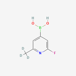 Chemical structure of 2-Fluoro-6-(methyl-d3)-pyridine-4-boronic acid