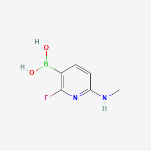 Chemical structure of (2-Fluoro-6-(methylamino)pyridin-3-yl)boronic acid