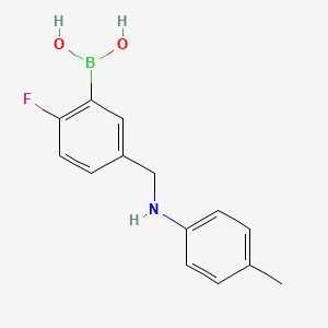 Chemical structure of (2-Fluoro-5-((p-tolylamino)methyl)phenyl)boronic acid
