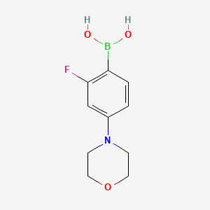 Chemical structure of (2-fluoro-4-morpholinophenyl)boronic acid