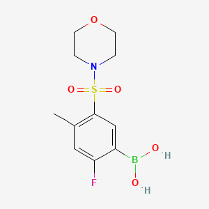 Chemical structure of (2-fluoro-4-methyl-5-(morpholinosulfonyl)phenyl)boronic acid