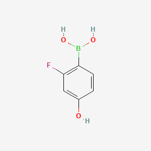 Chemical structure of 2-Fluoro-4-hydroxyphenylboronic acid