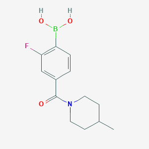 Chemical structure of (2-Fluoro-4-(4-methylpiperidine-1-carbonyl)phenyl)boronic acid