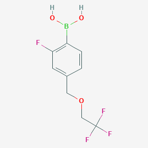 Chemical structure of (2-Fluoro-4-((2,2,2-trifluoroethoxy)methyl)phenyl)boronic acid