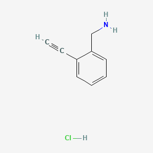 Chemical structure of (2-Ethynylphenyl)methanamine hydrochloride
