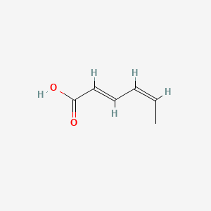Chemical structure of (2E,4Z)-2,4-Hexadienoic acid