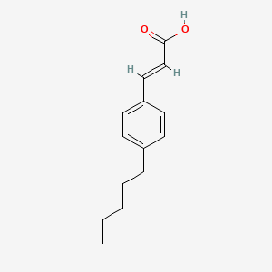 Chemical structure of (2E)-3-(4-pentylphenyl)prop-2-enoic acid