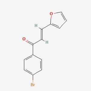 Chemical structure of (2E)-1-(4-bromophenyl)-3-(furan-2-yl)prop-2-en-1-one