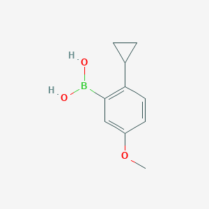 Chemical structure of (2-cyclopropyl-5-methoxyphenyl)boronic acid