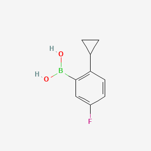 Chemical structure of (2-cyclopropyl-5-fluorophenyl)boronic acid