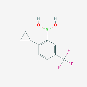 Chemical structure of (2-cyclopropyl-5-(trifluoromethyl)phenyl)boronic acid