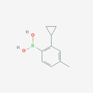 Chemical structure of (2-cyclopropyl-4-methylphenyl)boronic acid
