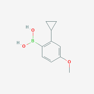 Chemical structure of (2-cyclopropyl-4-methoxyphenyl)boronic acid