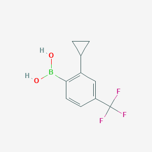 Chemical structure of (2-cyclopropyl-4-(trifluoromethyl)phenyl)boronic acid