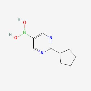 Chemical structure of (2-cyclopentylpyrimidin-5-yl)boronic acid