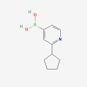 Chemical structure of (2-cyclopentylpyridin-4-yl)boronic acid