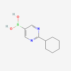 Chemical structure of (2-cyclohexylpyrimidin-5-yl)boronic acid
