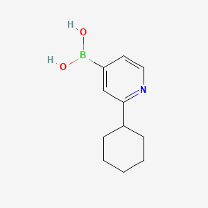 Chemical structure of (2-cyclohexylpyridin-4-yl)boronic acid