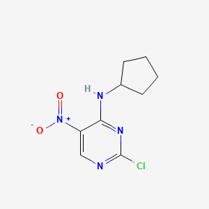 Chemical structure of 2-chloro-N-cyclopentyl-5-nitropyrimidin-4-amine
