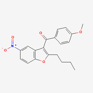Chemical structure of (2-Butyl-5-nitrobenzofuran-3-yl)(4-methoxyphenyl)methanone