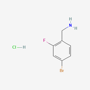 Chemical structure of (2-Bromo-4-fluorophenyl)methanamine hydrochloride
