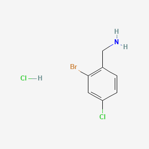 Chemical structure of (2-Bromo-4-chlorophenyl)methanamine hydrochloride