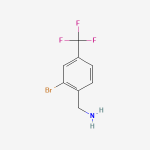 Chemical structure of (2-Bromo-4-(trifluoromethyl)phenyl)methanamine