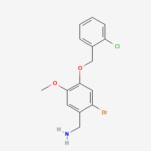 Chemical structure of (2-Bromo-4-((2-chlorobenzyl)oxy)-5-methoxyphenyl)methanamine