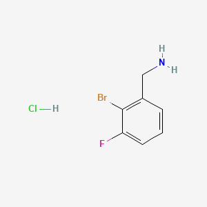 Chemical structure of (2-Bromo-3-fluorophenyl)methanamine hydrochloride