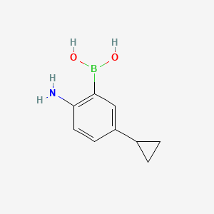 Chemical structure of (2-amino-5-cyclopropylphenyl)boronic acid