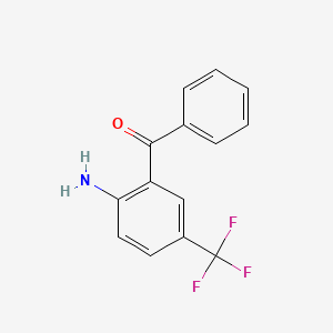 Chemical structure of (2-Amino-5-(trifluoromethyl)phenyl)(phenyl)methanone