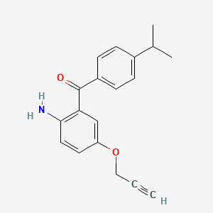 Chemical structure of (2-amino-5-(prop-2-yn-1-yloxy)phenyl)(4-isopropylphenyl)methanone
