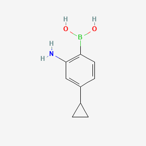 Chemical structure of (2-amino-4-cyclopropylphenyl)boronic acid
