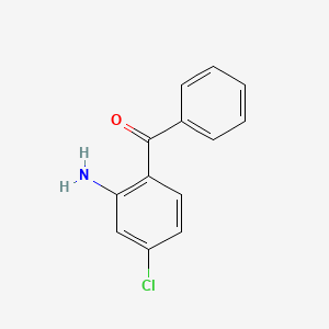 Chemical structure of (2-Amino-4-chlorophenyl)(phenyl)methanone