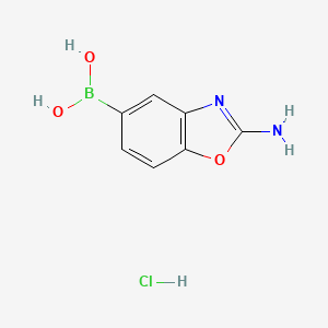 Chemical structure of 2-Aminobenzo[D]oxazol-5-ylboronic acid hydrochloride