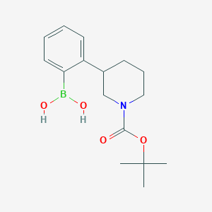 Chemical structure of (2-[1-[(TERT-BUTOXY)CARBONYL]PIPERIDIN-3-YL]PHENYL)BORONIC ACID