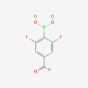 Chemical structure of 2,6-Difluoro-4-formylphenylboronic acid