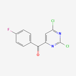Chemical structure of (2,6-Dichloropyrimidin-4-yl)-(4-fluorophenyl)methanone
