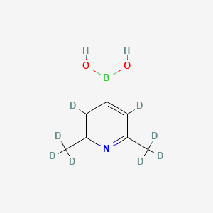 Chemical structure of (2,6-bis(methyl-d3)pyridin-4-yl-3,5-d2)boronic acid