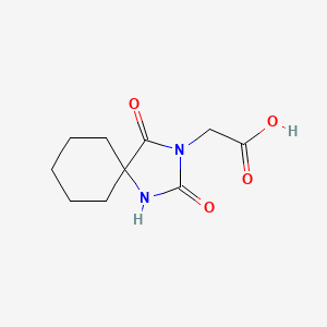 Chemical structure of (2,4-dioxo-1,3-diazaspiro[4.5]dec-3-yl)acetic acid