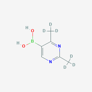Chemical structure of 2,4-(Dimethyl-d6)-pyrimidine-5-boronic acid