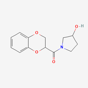 Chemical structure of (2,3-Dihydrobenzo[b][1,4]dioxin-2-yl)(3-hydroxypyrrolidin-1-yl)methanone
