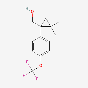 Chemical structure of (2,2-dimethyl-1-(4-(trifluoromethoxy)phenyl)cyclopropyl)methanol