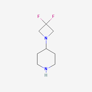 Chemical structure of (2,2-Difluoro-hexahydro-1H-pyrrolizin-7a-yl)methanamine