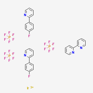 Chemical structure of (2,2'-Bipyridyl)bis[2-(4-fluorophenyl)pyridine]iridium(III) hexafluorophosphate