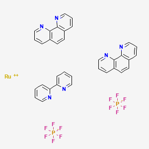 Chemical structure of (2,2'-Bipyridine)bis(1,10-phenanthroline)ruthenium(2+) bis(hexafluorophosphate)
