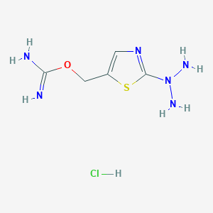 Chemical structure of (2-(triazan-2-yl)thiazol-5-yl)methyl carbamimidate hydrochloride