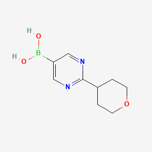 Chemical structure of [2-(Oxan-4-yl)pyrimidin-5-yl]boronic acid