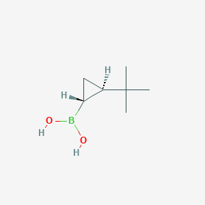 Chemical structure of (2-(tert-butyl)cyclopropyl)boronic acid